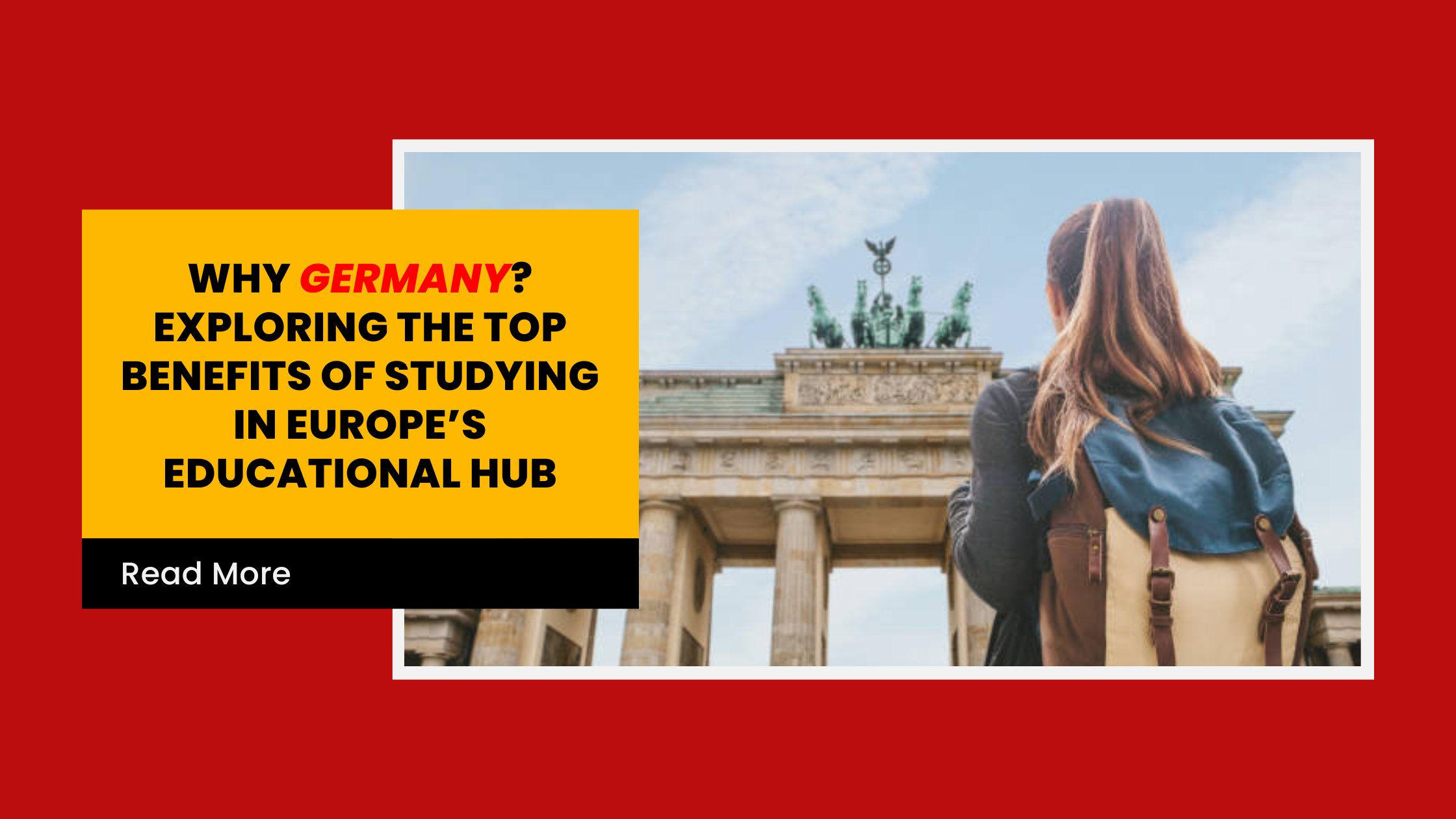 Student with backpack looking at Brandenburg Gate in Berlin, Germany – Study in Europe