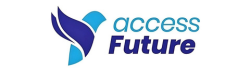 AccessFuture logo featuring a stylized blue bird in flight with the company name in blue text.